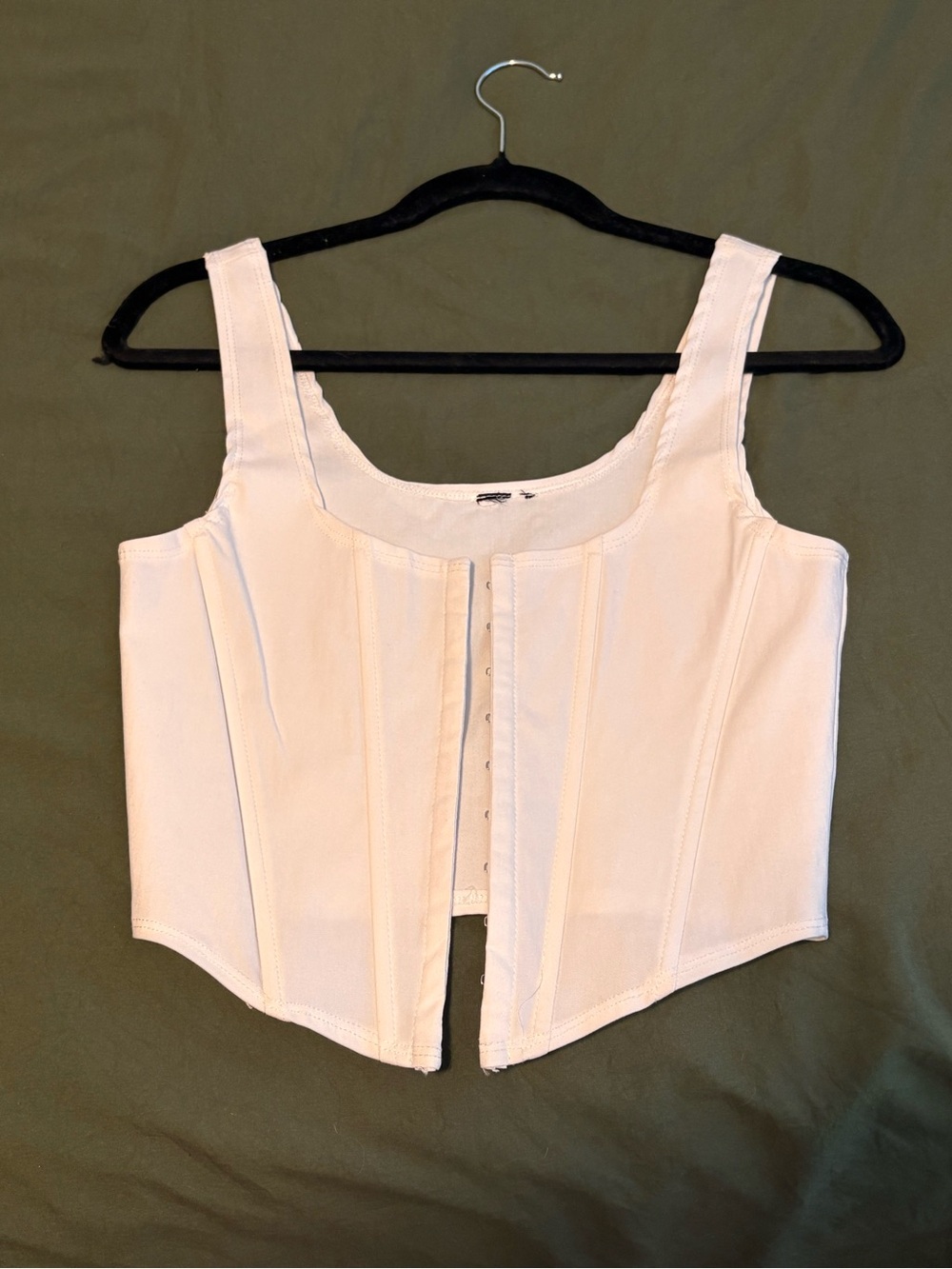 White corset style tank top